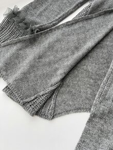 Elamini Women's Mesh Patchwork Casual Versatile Daily Wear Cardigan - Dark Grey - View 5