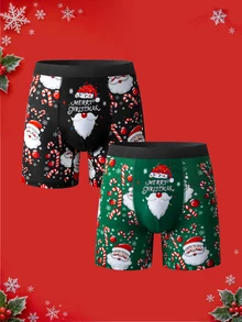 Notgurli Men's Printed Long Boxer Briefs 2-Pack - Multicolor - View 1