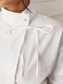 EastFlair Plus Size Women's Solid Color Casual Versatile Daily Wear Shirt - White - View 6