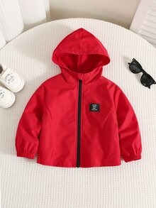 SHEIN 男女嬰兒/男嬰 春夏秋薄款連帽冬外套、夾克、防曬外套、連帽衛衣、男嬰服飾、柔軟舒適 - 黑色 - 查看 4