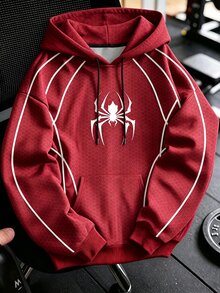 Gym Rark Men's Spider Print Long Sleeve Pocket Drawstring Hooded Sweatshirt - Multicolor - View 1