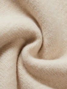 SHEIN كنزة صوفية نسائية محبوكة بدون أكمام بياقة عالية، بتصميم ملفوف متقاطع من الأمام مع تجاعيد، بقصة ضيقة، توب كنزة بدون أكمام - لون مشمشي - مشاهدة 6