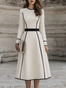 Balvessa Fall Clothes FOR WomenWomen Midi Dresses - Multicolor - View 6