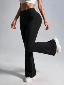 Easithlete Easithlete Women's Solid Color Casual Versatile Daily Travel Sports Long Pants - Black - View 5