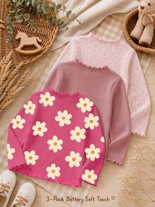 3PCS Young Girls T-Shirts - Multicolor - View 2