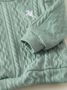 SHEIN 2件組男嬰秋冬休閒衛衣與長褲套裝 - 彩色 - 查看 8
