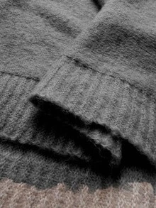 Sunnyshic Plus Size Sexy Off-Shoulder Solid Color Knit Sweater Fall - Dark Grey - View 8