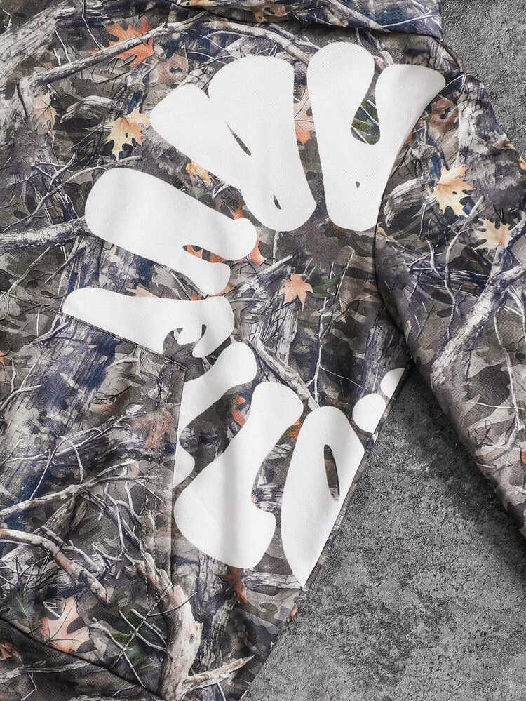 SHEIN Setelan Sweatshirt dan Celana Olahraga Kasual untuk Anak Laki-Laki (Tweet) dengan Huruf Besar dan Motif Daun Kering, Cocok untuk Musim Gugur/Dingin, Sekolah, Acara Keluarga, Pakaian Musim Gugur, Pakaian Musim Dingin, Setelan Anak Laki-Laki - MultiWarna - View 4