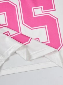 SHEIN Sparklyn 3件組迷彩圖案連帽上衣+細肩帶背心+休閒長褲套裝，適合青少年女孩春季與秋季日常穿著 - 玫紅色 - 查看 6