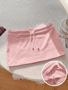 Tween Girls Short White Athletic Skirt - Pink - View 1