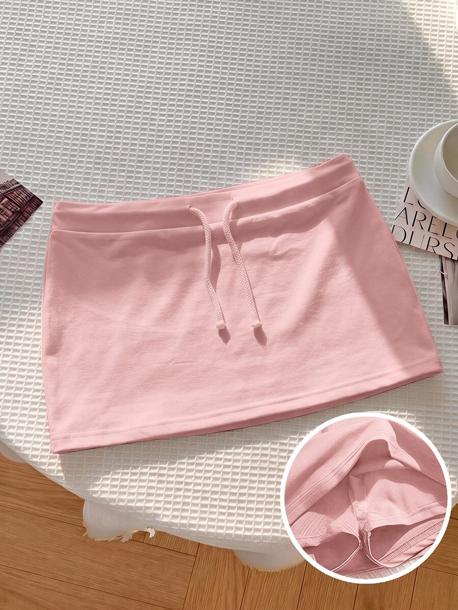 Tween Girls Short White Athletic Skirt - Pink - View 1