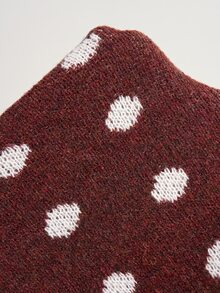 Bohemela Women's Patchwork Polka Dot Long Sleeve Single-Breasted Knit Cardigan - Pink - View 8
