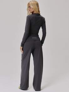 MUSERA Grey Graphic Detail Long Sleeve Top And Straight Leg Trousers Co Ord Sold As Set Fall Autumn Winter - Grey - View 2