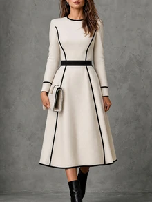 Balvessa Fall Clothes FOR WomenWomen Midi Dresses - Multicolor - View 9