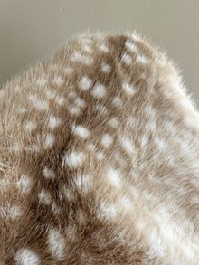 SHEIN EZwear Women's Zipper Front Animal Print Long Sleeve Faux Fur Coat - Khaki - View 7