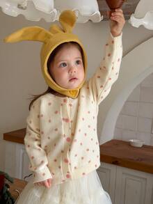 DAZY Baby Girl All-Over Print Casual Versatile Daily Wear Long Sleeve Sweater - Apricot - View 6