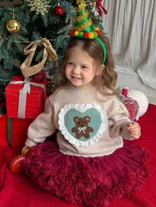 DAZY Infant/Toddler (Girl) Round Neck Cartoon Casual Long Sleeve Autumn/Winter Sweater - Apricot - View 7