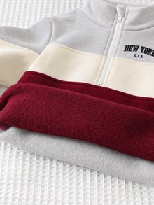 Cozy Pixies Baby Boy Striped Colorblock Long Sleeve Sweatshirt And Jogger Pants Set - Multicolor - View 7