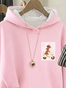 Tween Girl Tween Girl Tween Girl Casual Cartoon Print Autumn Sweatshirt - White - View 4