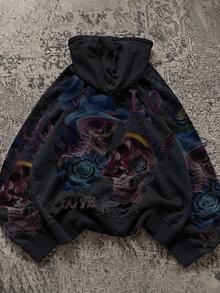 Attitoon 女款休閒寬鬆連帽衛衣，Y2K風格，復古，女款秋冬服飾 - 彩色 - 查看 1