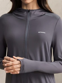 Activina Women's Letter Pattern Casual Daily Long Sleeve Sports Jacket - Grey - View 5