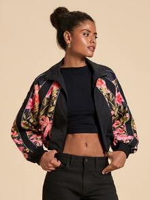 Travachic Women's Floral Print Casual Versatile Long Sleeve Jacket - Multicolor - View 5