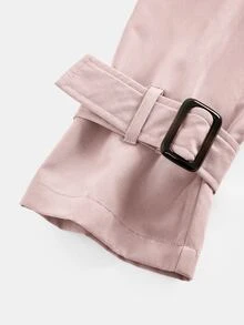 SHEIN Girlism 少女秋季寬鬆休閒極簡舒適收腰優雅短版時尚冬季外套，適合日常優雅通勤穿搭 - 粉色 - 查看 4