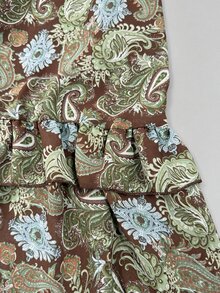 Trelyra Gaun Chiffon Lengan Panjang Motif Paisley untuk Wanita Ukuran Plus - MultiWarna - View 4