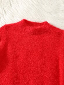 兒童小男孩小女孩秋冬休閒圓領長袖套頭毛衣 紅色毛衣 聖誕毛衣 男孩毛衣 新年毛衣 - 彩色 - 查看 3
