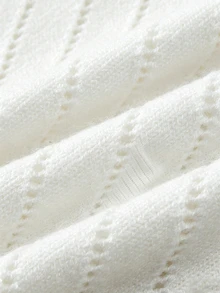 SHEIN 不對稱單肩針織套頭衫 | 米色寬鬆落肩毛衣 秋冬款 - 白色 - 查看 4