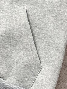 SHEIN Coolqubz 青少年男孩字母印花連帽拉鍊運動運動衫 秋季 - 灰色 - 查看 6
