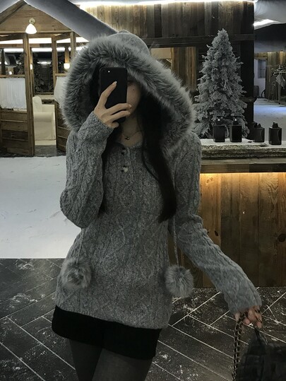DAZY Suéter de manga larga estilo coreano para mujer otoño/invierno
