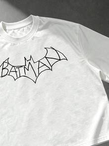 BATMAN X SHEIN Manfinity EMRG 男士街頭休閒寬鬆版型T恤 - 彩色 - 查看 3