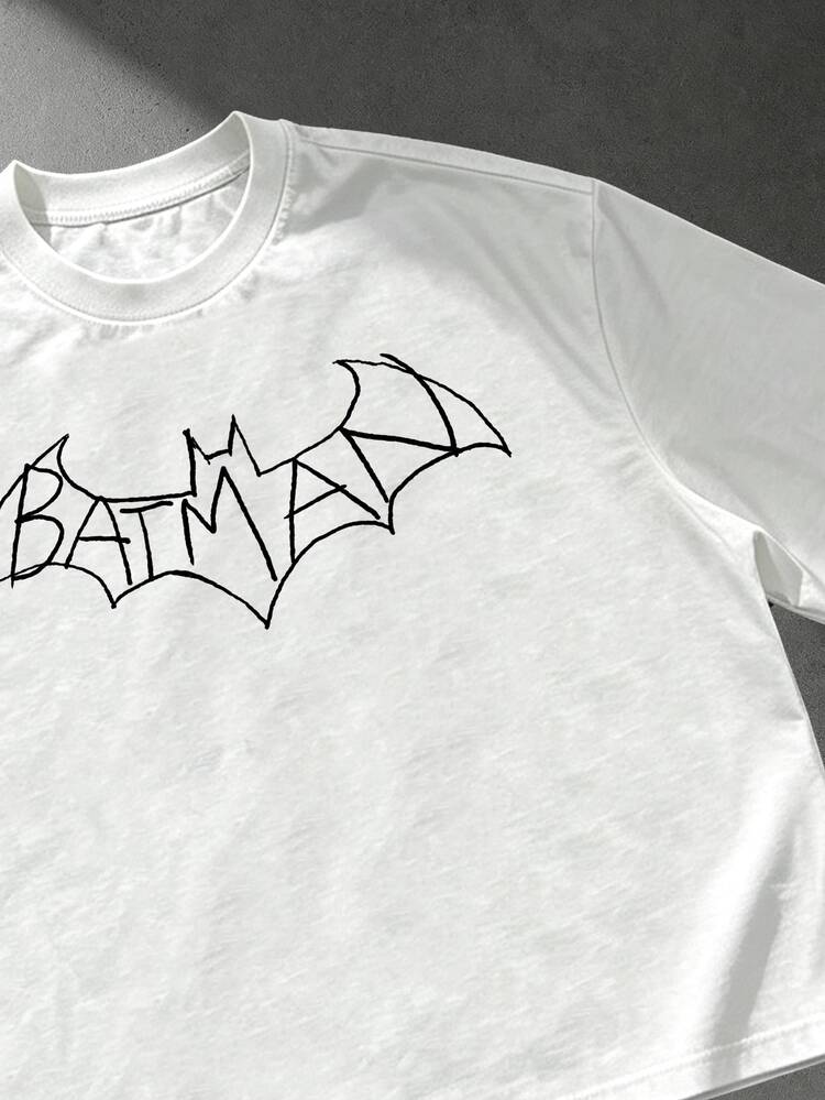 BATMAN X SHEIN Manfinity EMRG Men's Street Casual Loose Fit T-Shirt - Multicolor - View 3