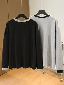 Vacaura 男童休閒簡約長袖T恤 - 彩色 - 查看 2
