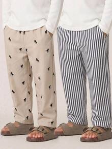 SHEIN Kids 2PCS Young Boys Pants - Multicolor - View 1