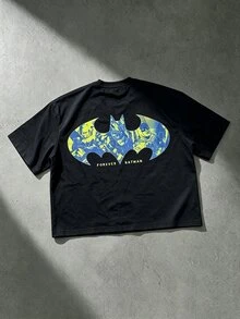 BATMAN X SHEIN Manfinity EMRG 男士街頭風休閒寬鬆版型T恤 - 彩色 - 查看 1