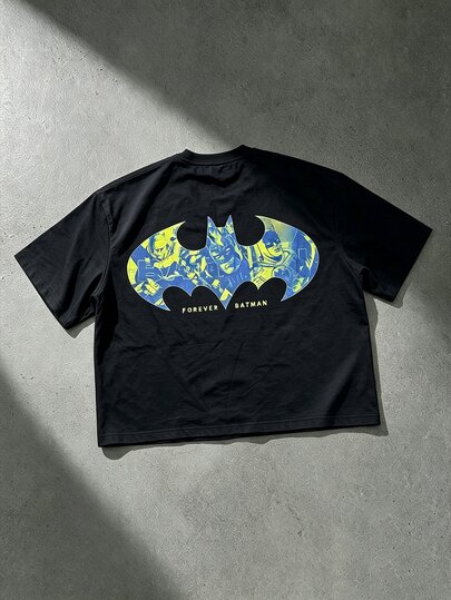 BATMAN X SHEIN Manfinity EMRG Men's Streetwear Casual Loose Fit T-Shirt