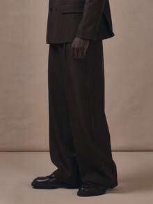 Musero Barrel Leg Tailored Trousers Waistaband With Belt Loops Co Ord Trousers Only Autum Winter Essentials - Black - View 3