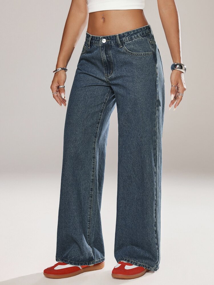 Jeanoix Women's Casual Daily Denim Jeans With Pockets And Buttons - Dark Wash - View 6