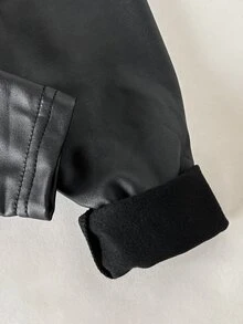 SHEIN 女嬰針織豹紋寬鬆休閒極簡舒適圓領套頭衛衣與長褲2件套 - 彩色 - 查看 5