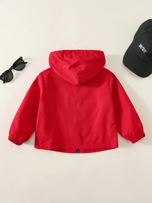 SHEIN 男女嬰兒/男嬰 春夏秋薄款連帽冬外套、夾克、防曬外套、連帽衛衣、男嬰服飾、柔軟舒適 - 黑色 - 查看 2