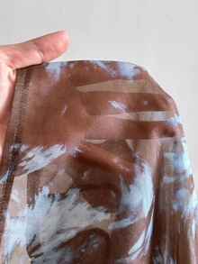 Maweii Blusa de Talla Grande Estilo Vintage Francés con Estampado Tie-Dye y Volantes para Otoño - Multicolor - Ver 7