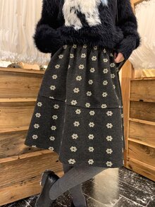 DAZY Women's All-Over Print Casual Versatile Daily Wear Skirt - Black - View 6