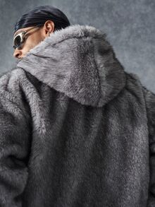 PAVTROS Men's Vintage Loose Fit Hooded Fleece Jacket, Straight Cut, Suitable For Casual Daily Wear - Grey - View 6