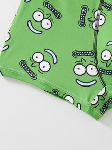Rick and Morty X SHEIN Men's Cartoon Print Casual Everyday Boxer Briefs - Green - View 7