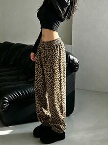 INAWLY Solva Women's Leopard Print Elastic Waist Pocket Casual Jogger Sweatpants - Multicolor - View 4