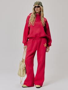 MUSERA Hoodie Oversize dengan Cetakan Grafis Lucu untuk Sehari-hari, Gaya Vintage Y2K, Cocok untuk Kembali ke Sekolah Dasar - Merah - View 3