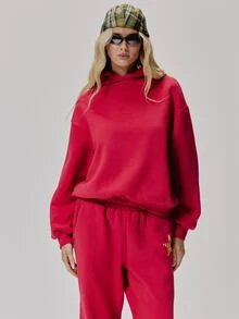 MUSERA Hoodie Oversize dengan Cetakan Grafis Lucu untuk Sehari-hari, Gaya Vintage Y2K, Cocok untuk Kembali ke Sekolah Dasar - Merah - View 2