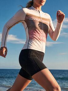 WanderVale Brown Mist - Women's Long Sleeve Cycling Jersey - Beige - View 4
